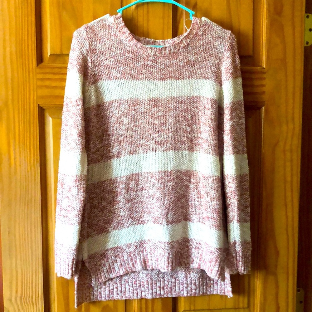 White and Red striped sweater